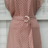 vestido beige rombos marrón