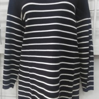 blusa suéter negro rayas beige