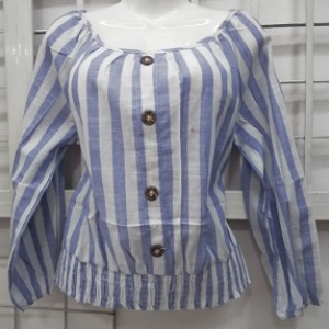 blusa botones y rayas azules 