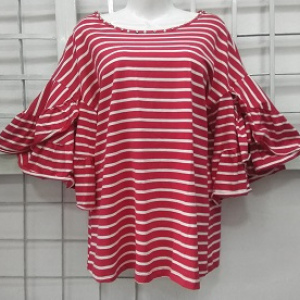 blusa rayada manga flamenca